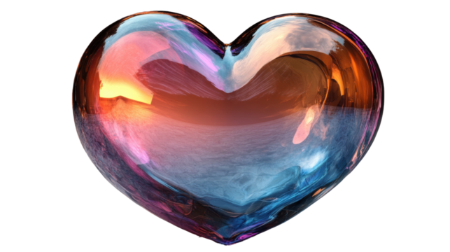 pink purple blue and  yellow heart shaped isolated on white background