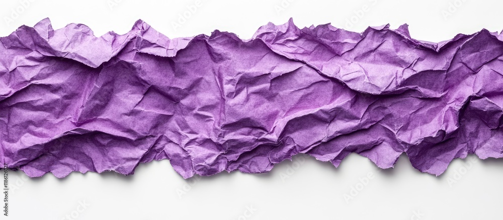 Aufkleber purple crumpled paper fragments with torn edges isolated on a white background recycled craft paper 