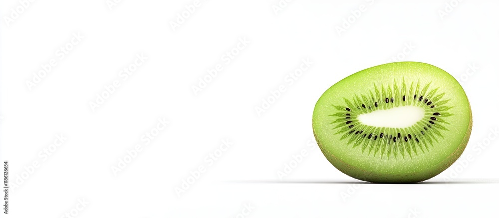 Leinwandbilder fresh green kiwi fruit isolated on a white background. with copy space image. place for adding text 