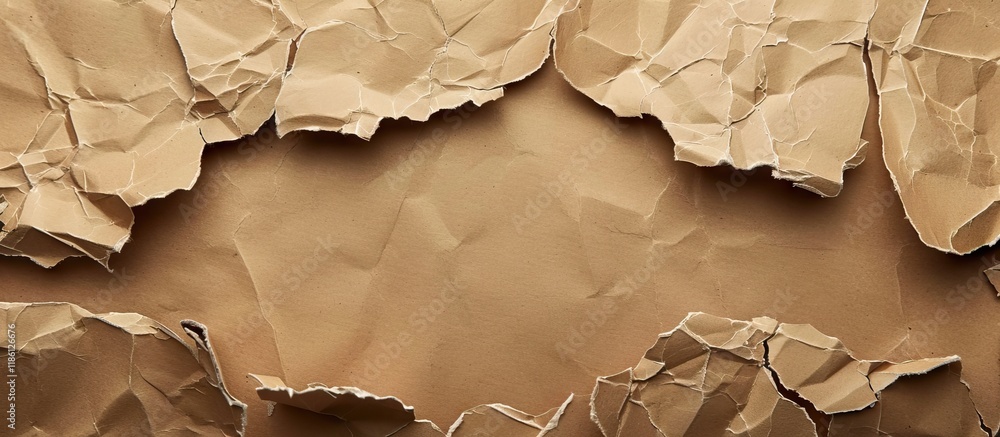 Poster ripped brown paper. with copy space image. place for adding text or design