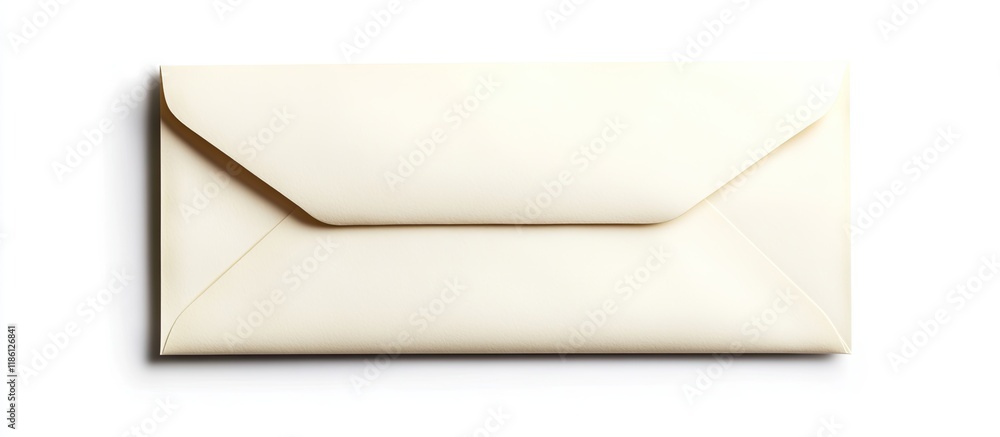 Poster Long blank envelope isolated on a white background with a clipping path. with copy space image. Place for adding text or design