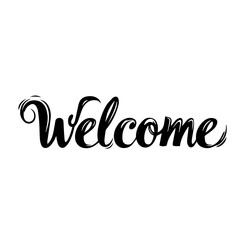 Cute lettering "Welcome" vector