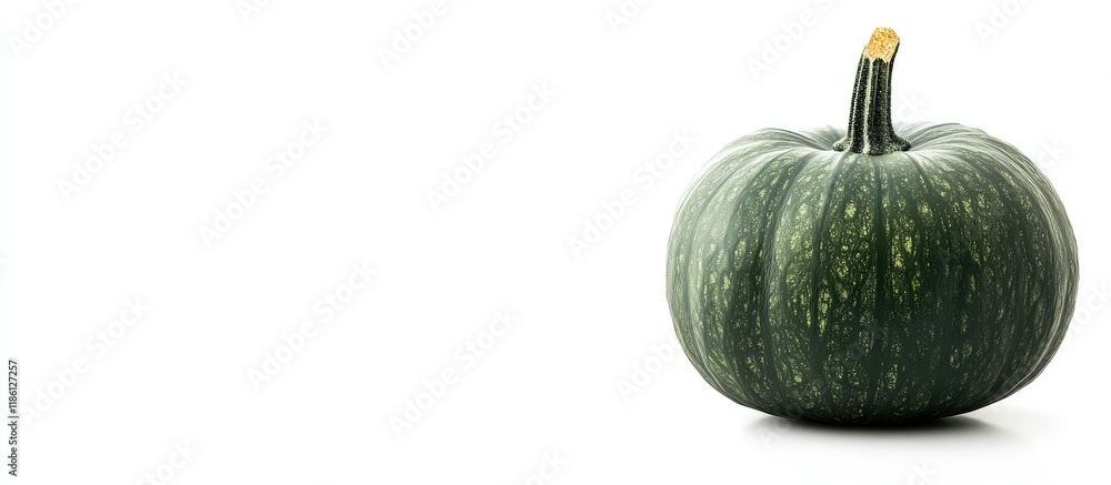 Leinwandbilder green pumpkin removed from background on white. with copy space image. place for adding text or desi