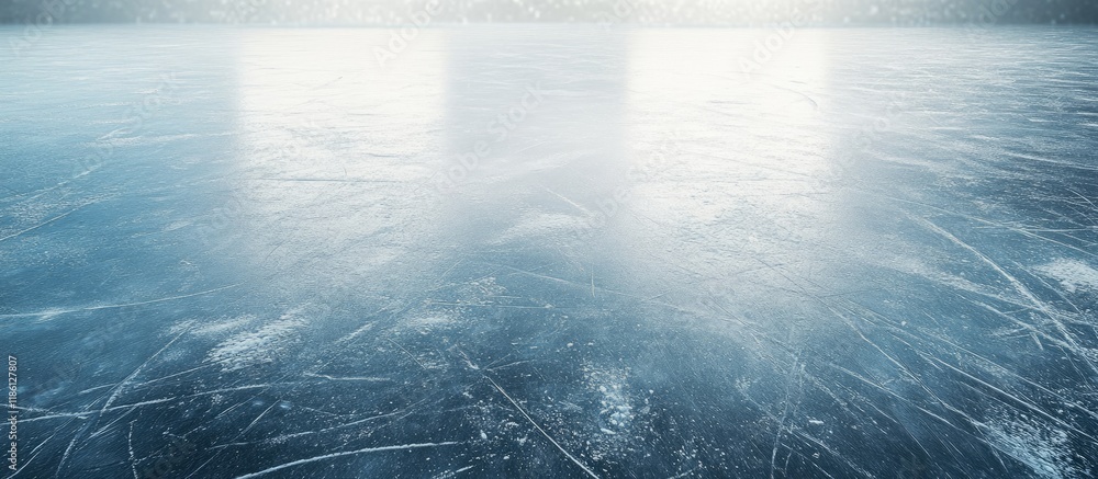 Aufkleber Vacant ice rink featuring skate marks sports. with copy space image. Place for adding text or design