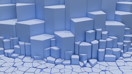 Obraz premium Digital Terrain: A digitally generated landscape with a unique and abstract aesthetic, created using a Voronoi pattern.