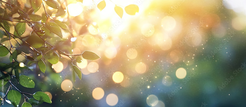 Poster nature s blur and bokeh light. with copy space image. place for adding text or design