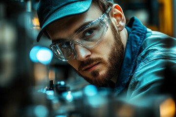 Obraz premium Industrial robots production robots AI generative