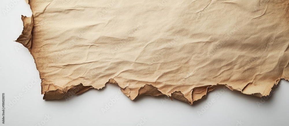 Aufkleber Vintage paper with jagged edges set against a white background. with copy space image. Place for adding text or design