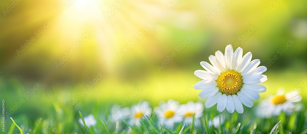 Leinwandbilder a close up shot of a lawn daisy blooming. with copy space image. place for adding text or design