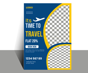 Creative and professional travel flyer design template 