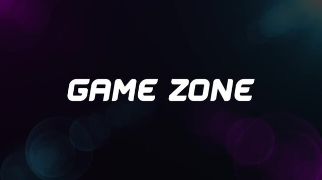 Colourful game zone text with glitch effect 