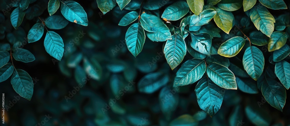 Poster nature with blue and green trimmed elements. with copy space image. place for adding text or design