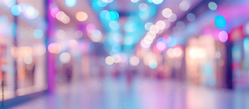 Poster abstract blurred backdrop of a contemporary luxury department store or shopping center blurred light