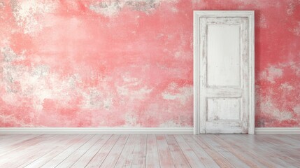 Bright and spacious area features a soft pink wall and a finished hardwood floor, creating a cozy and calming environment for various activities