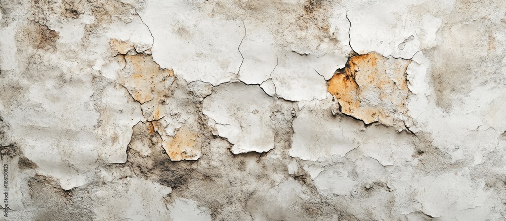 Poster Background image Photophone Decorative plaster Texture of an old building with cracks and decay. with copy space image. Place for adding text or design
