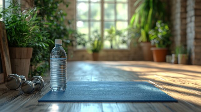 Hydrate yourself prepare for fitness session at home.