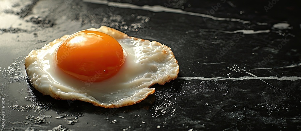 Leinwandbilder partially cooked egg. with copy space image. place for adding text or design