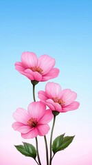 Obraz premium A photostock of delicate pink cherry blossoms in full bloom, captured against a soft pastel sky, evoking feelings of spring and renewal. High Quality