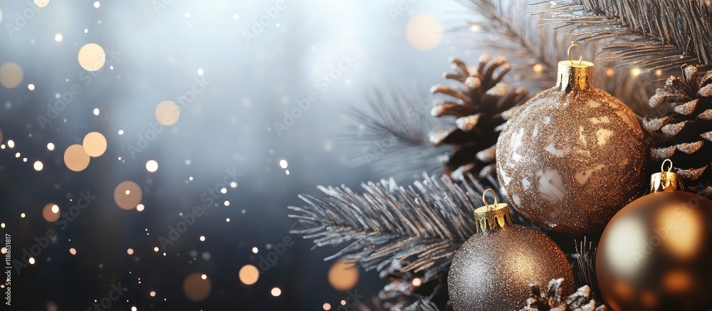 Fototapete christmas decor on an abstract background. with copy space image. place for adding text or design