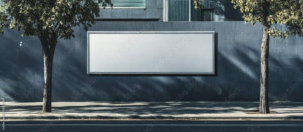 Poster Large empty billboard on a street wall banners allowing space for your own text. with copy space image. Place for adding text or design
