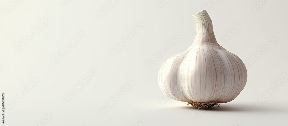 Fototapete garlic against a white background. with copy space image. Place for adding text or design