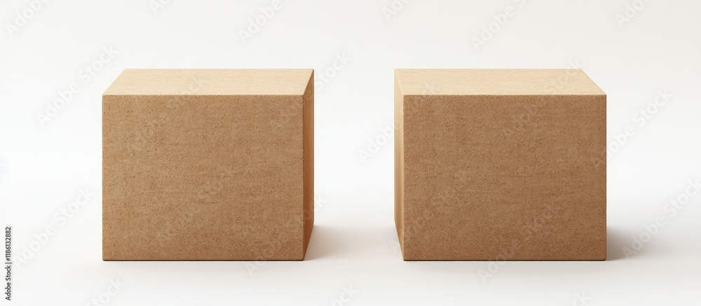 Aufkleber Two brown cardboard boxes isolated on white. with copy space image. Place for adding text or design