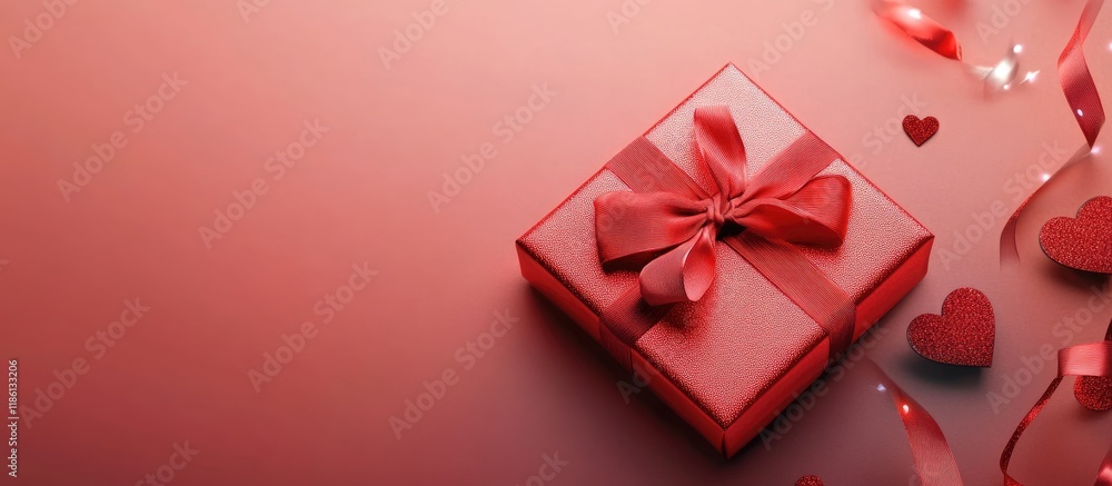 Poster Valentine s Day present. with copy space image. Place for adding text or design