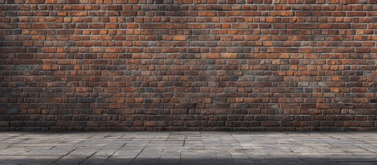 Fototapeta premium Recently built brick wall Wall construction of the house. with copy space image. Place for adding text or design