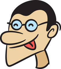 Hand Drawn Cheeky Comic Face Avatar
