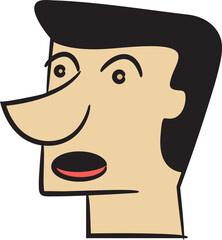 Hand Drawn Worried Comic Face Avatar
