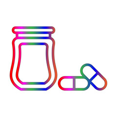 Pills Icon line gradient