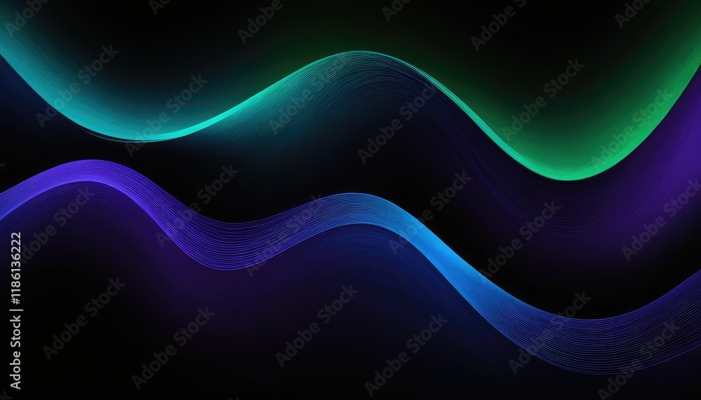 Poster digital wave with many dots and particles abstract dynamic wave background technology 9