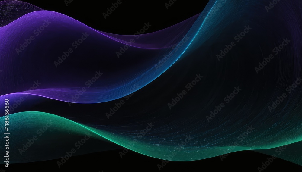 Poster digital wave with many dots and particles abstract dynamic wave background technology 4