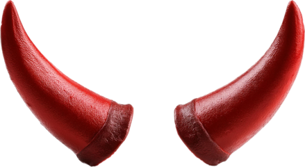 Pair of Red Devil Horns Halloween Costume Accessory Satanic Symbol Festive Decoration