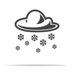 Snow cloud icon transparent vector isolated