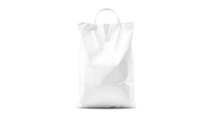 Realistic plastic bag with handle mockup. Vector illustration isolated on white background. Ready and simple to use for your design.