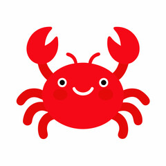 red crab on white