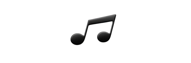 Minimalist black music note icon on a white background, sleek design emphasizing simplicity and elegance, perfect for music-related themes