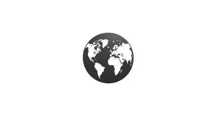 Minimalist globe icon, sleek black outline, crisp white background, modern design, versatile for various applications, clean aesthetic.