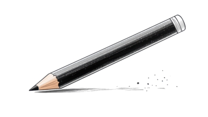 Simple pencil icon, bold black outline, clean white background, ideal for educational or creative contexts, modern and minimalist design