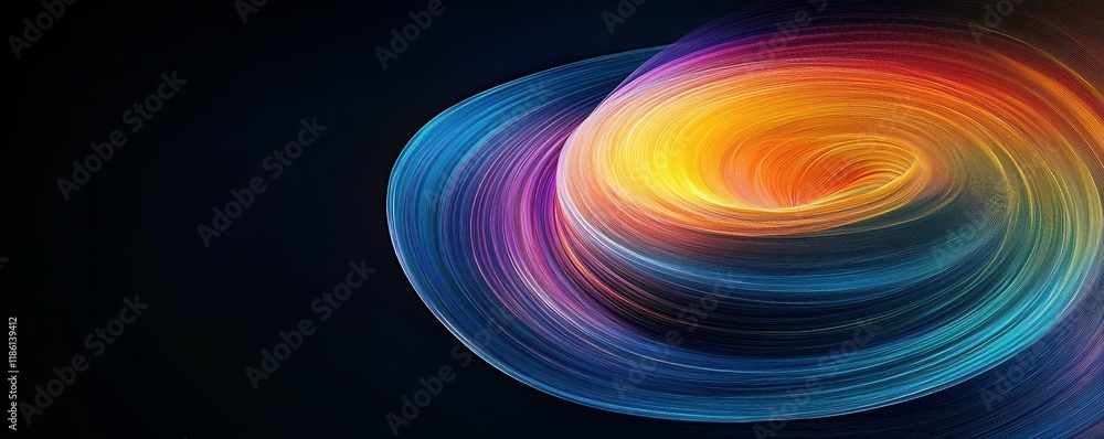 Poster abstract colorful swirl of rainbow hues blending from warm to cool tones, creating a vibrant and dyn