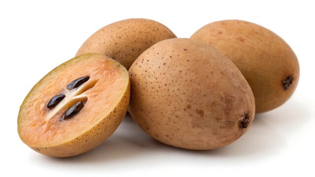 Fresh sapodilla isolated on a white background