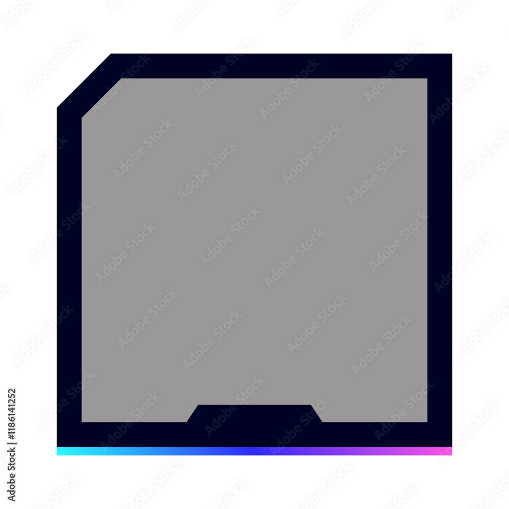 Aufkleber square frame for video media player interface. online stream futuristic technology style.