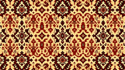 Seamless ethnic mughal floral motif on digital background pattern Abstract pattern. abstract floral and geometric print pattern for textile design and fabrics. Generative AI