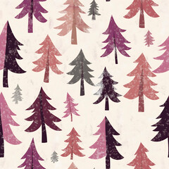 Obraz premium Seamless pattern design of Christmas tree illustration.