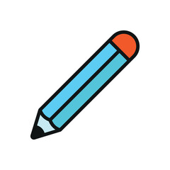 Pencil icon with a playful and colorful look, perfect for adding charm to school, hobby, or illustration-themed design