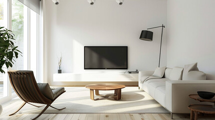 modern living room with fireplace