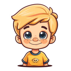 Obraz premium Cute boy with blond hair. Vector illustration isolated on white background