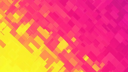 Abstract background with vibrant pink and yellow squares.