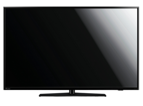  32-inch LED TV with a black screen on a transparent background, PNG file 